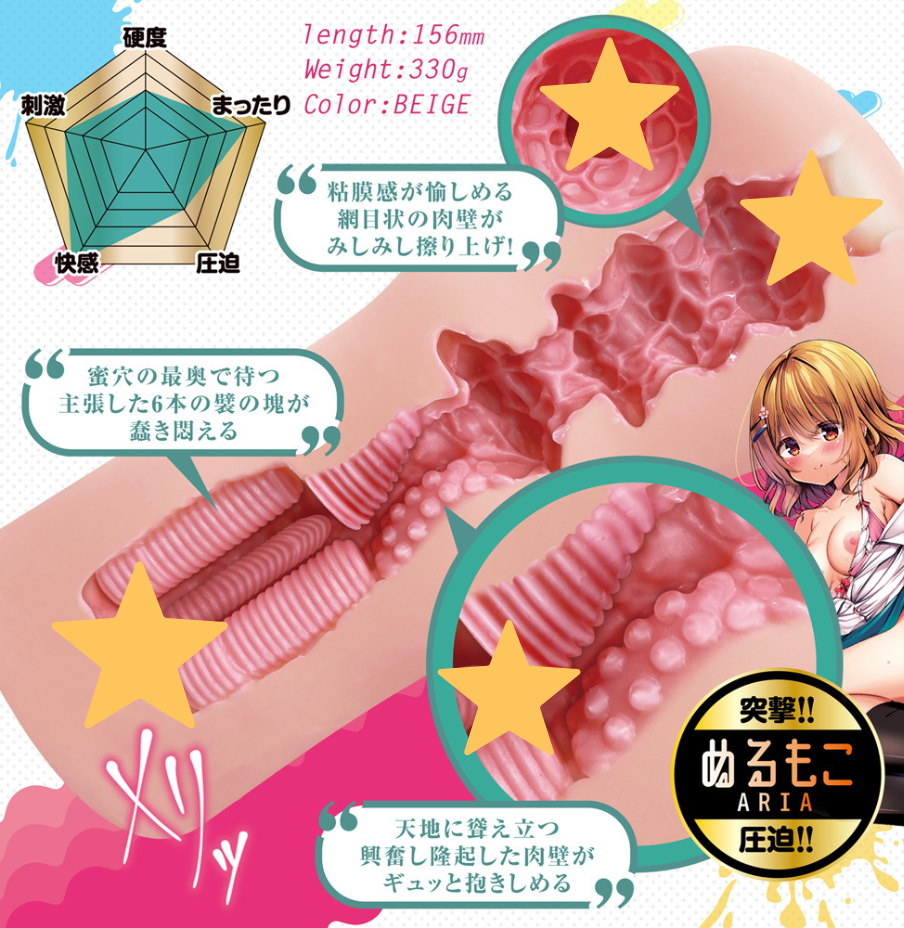 高彈性 TPE 材質打造，內部分區結構仿真緊緻刺激，動漫飛機杯迷你款。