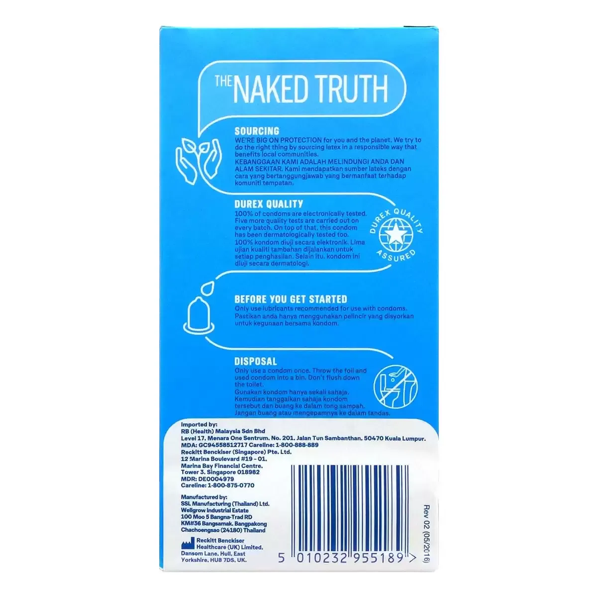 Durex 杜蕾斯 Close Fit 安全套，天然乳膠材質，潤滑處理，專為較小尺寸設計。