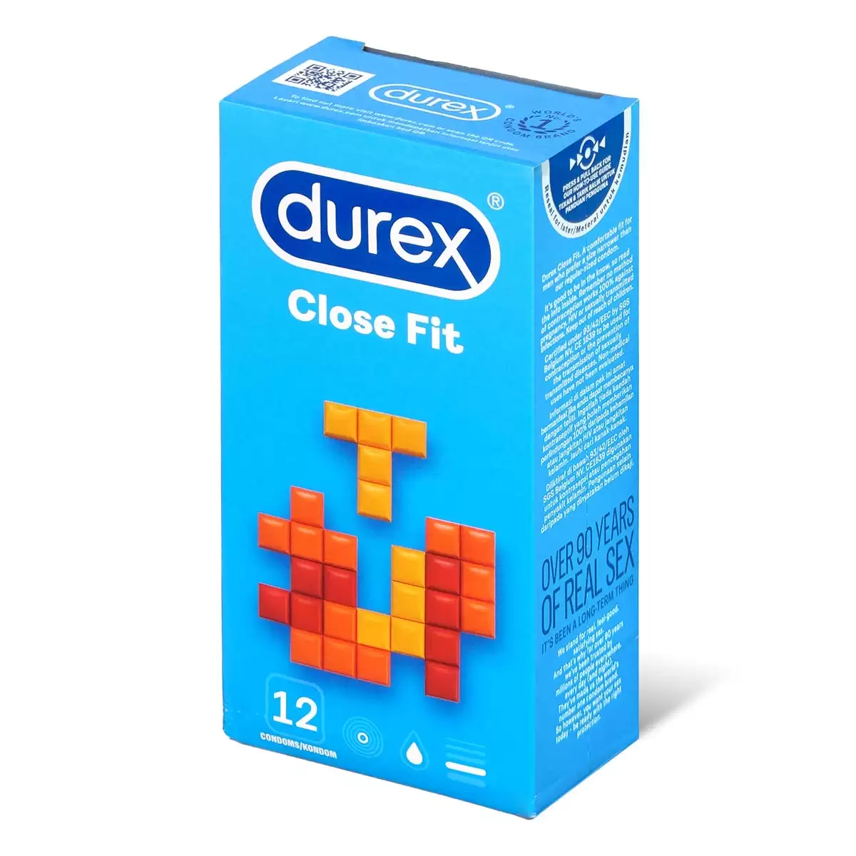 Durex 杜蕾斯 Close Fit 緊密型乳膠安全套，專為較小尺寸設計，提供舒適貼合與保護。