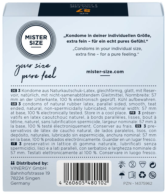 MISTER SIZE TEST BOX 乳膠安全套 53-57-60 (M/L/XL) 3片裝