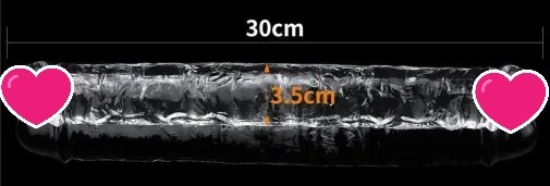 Lovetoy Flawless 雙頭假陽具 12" - 透明