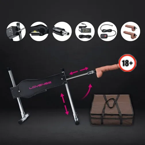 智能性愛機器！Lovense Sex Machine 雙面推動設計，可調角度與長度，適配 Vac-u-lock 配件。