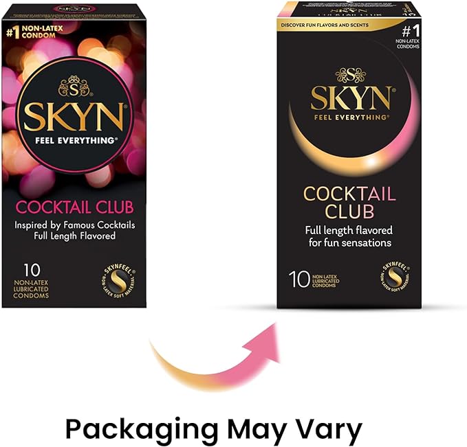 SKYN Cocktail Club 雞尾酒香味 PI安全套，Pina Colada、Passion Daiquiri、Cherry Sunrise香味，柔軟貼肌，無乳膠成分。
