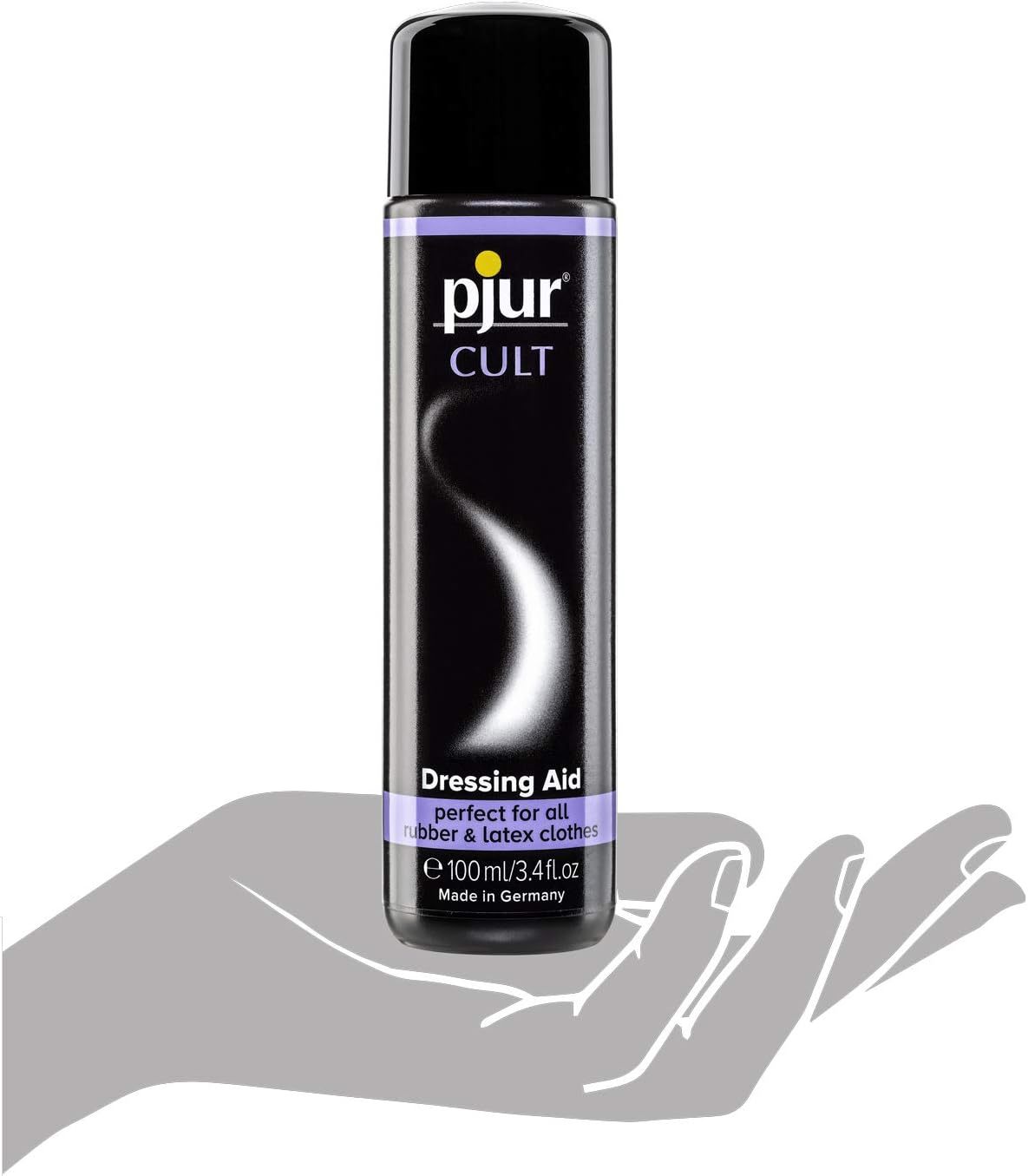 pjur Cult 乳膠穿戴輔助劑，專為有體毛使用者設計，無刺激配方，保持服裝光滑。
