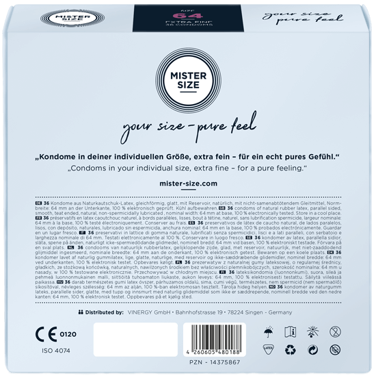 MISTER SIZE 64MM 乳膠安全套 (3片/10片/36片)
