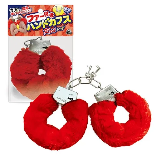 A-One 毛絨手銬，粉紅色/黑色/紅色設計，柔軟毛絨覆蓋，舒適且適合長時間佩戴的情趣配件。