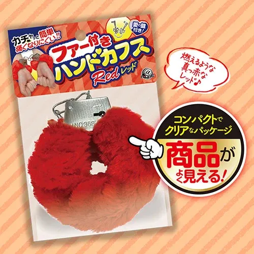 A-One 毛絨手銬，粉紅色/黑色/紅色設計，柔軟毛絨覆蓋，舒適且適合長時間佩戴的情趣配件。