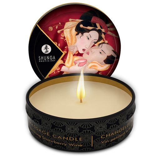 Shunga Mini Massage Candle-Sparkling Strawberry Wine