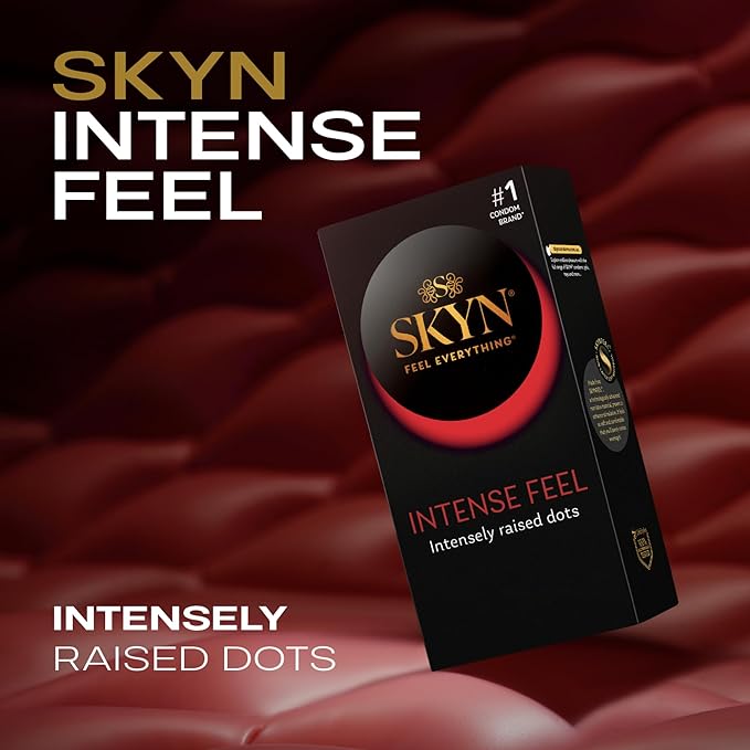 SKYN Intense Feel 10 片裝，聚異戊二烯材質，超柔軟貼合，安全放心，儲精囊設計，提供自然親密體驗。