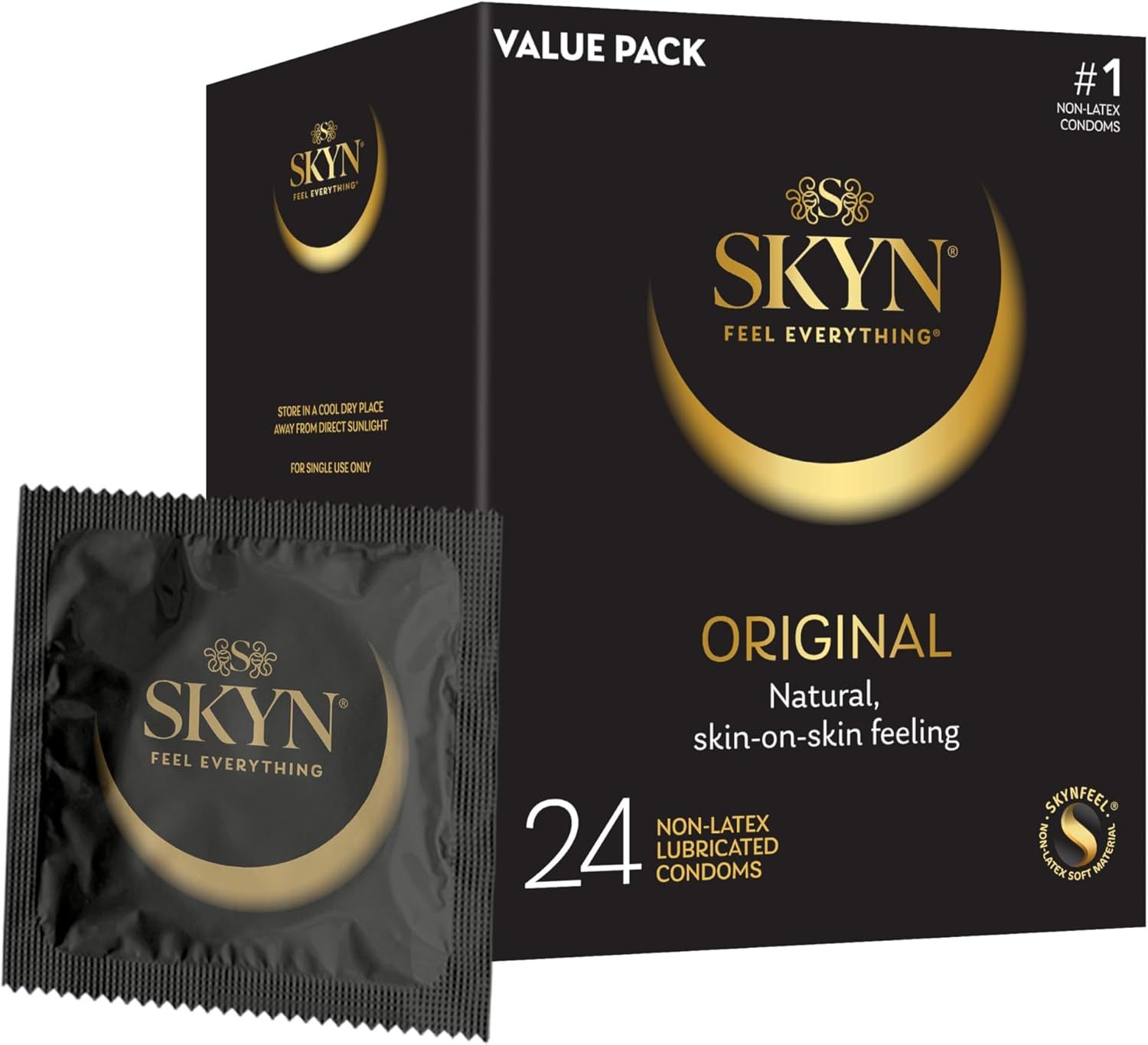 SKYN Original PI安全套，非乳膠SKYNFEEL®材質，舒適貼合，無乳膠異味，提供可靠保護。