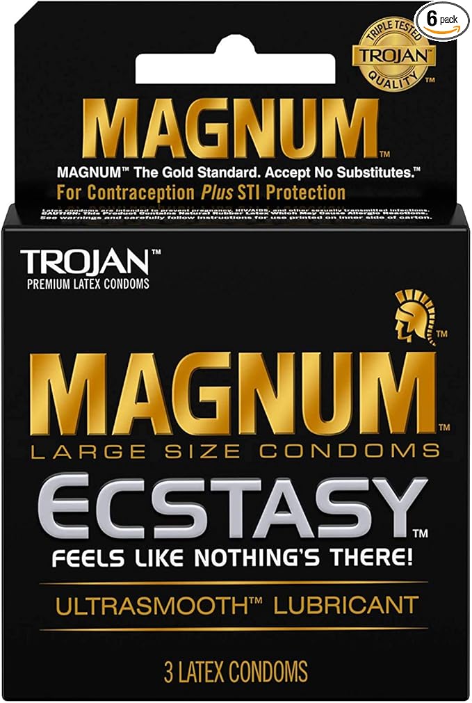 Trojan Magnum Ecstasy 乳膠安全套，超光滑設計，增強舒適與愉悅。