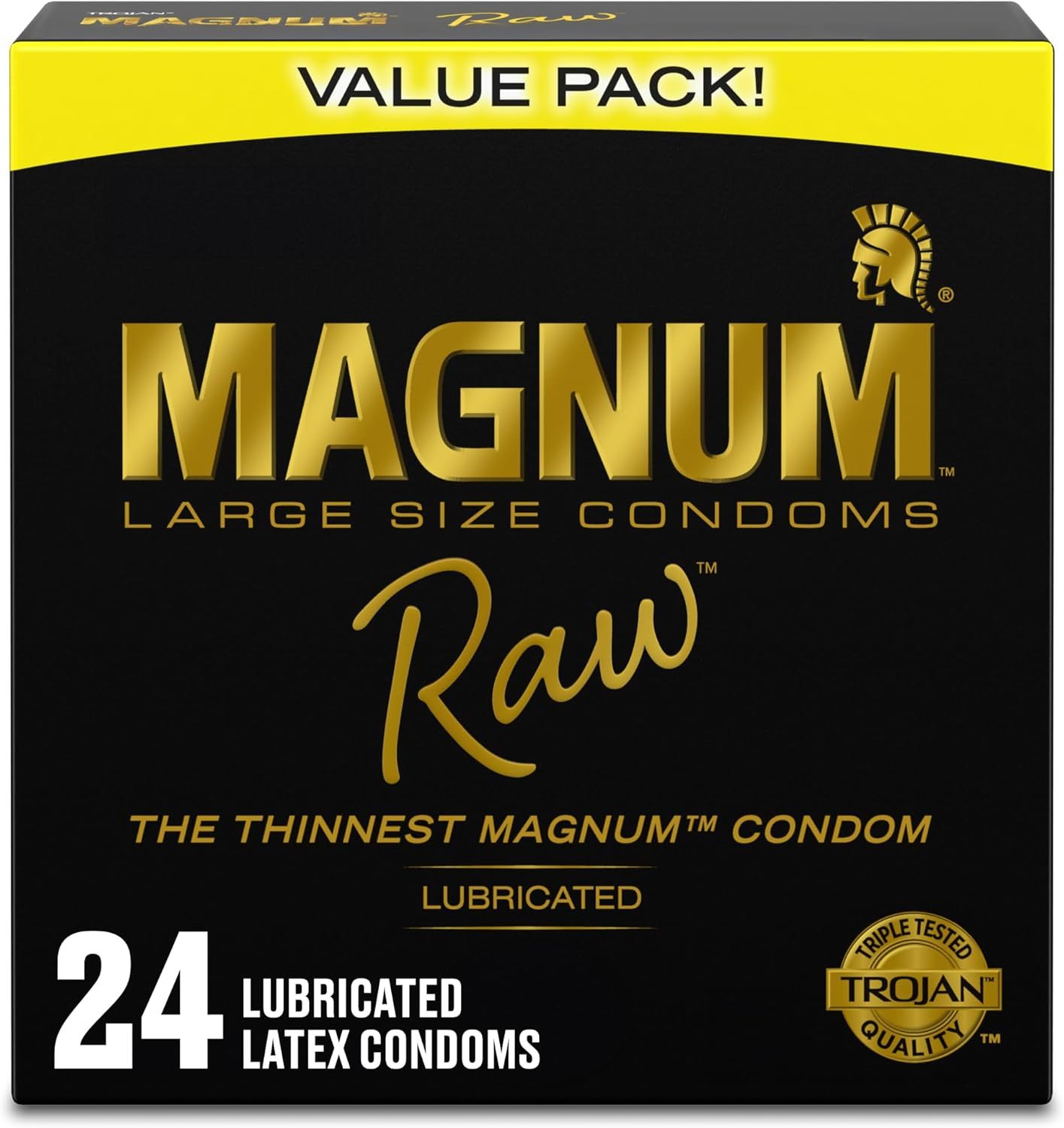 Trojan Magnum Raw 原始大尺寸避孕套 - 24 入