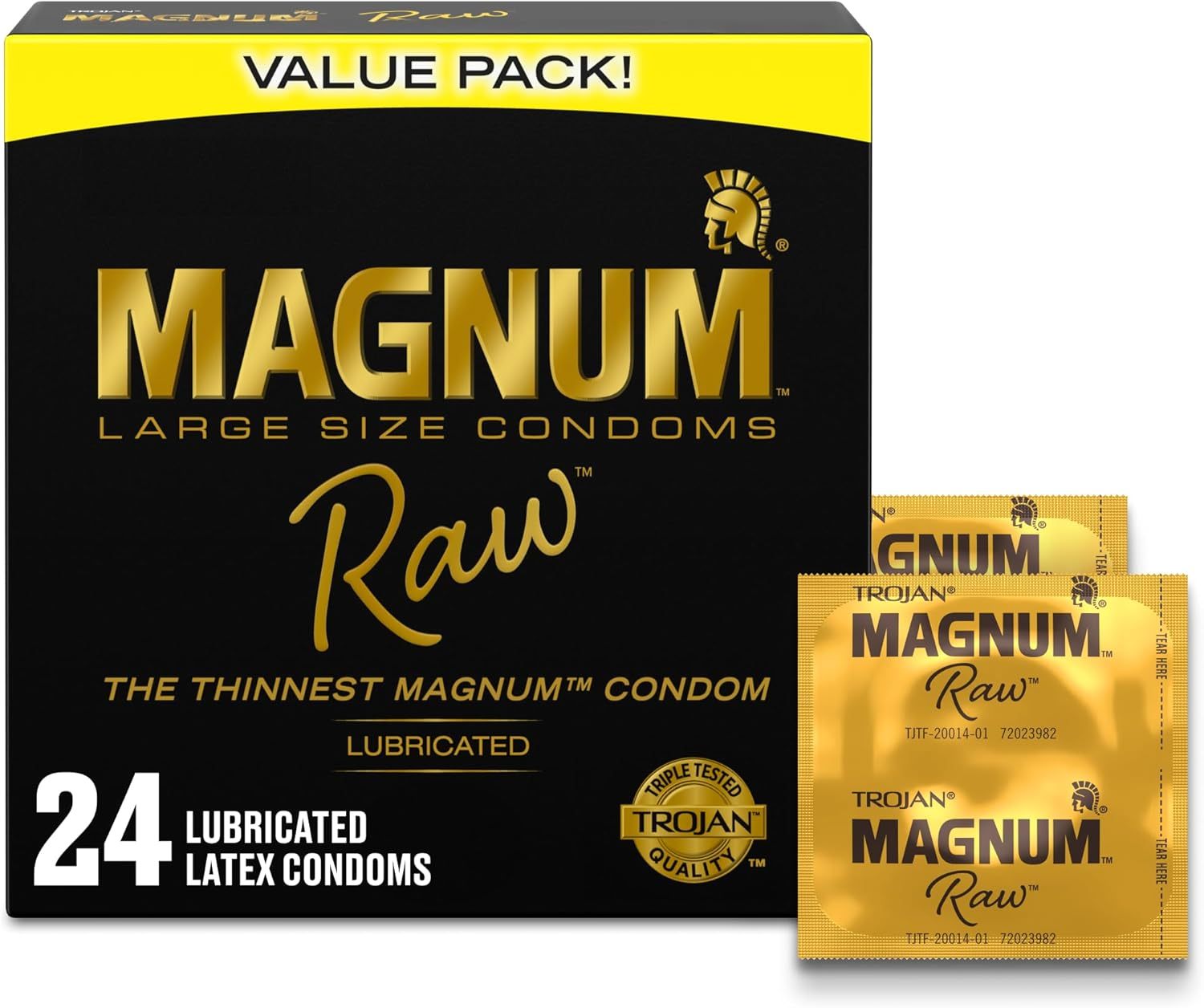 Trojan Magnum Raw 原始大尺寸避孕套 - 24 入