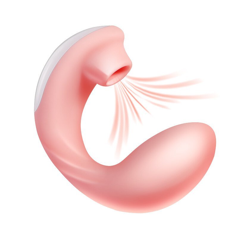 春潮雙頭蛇震動棒，10段震動+5段吸啜模式，靜音設計，專為G點與C點刺激打造，USB磁吸充電。