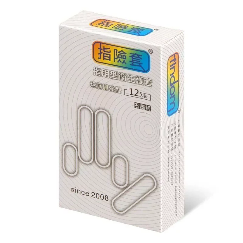 Findom 烯黑導熱型 乳膠指險套 12片裝