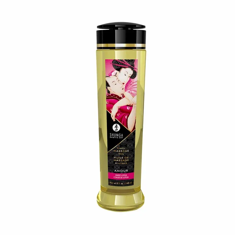 Shunga 情愛有機可食用按摩油 240ml，香甜蓮花香氣，安全可食用，帶來絲滑觸感與極致按摩體驗。