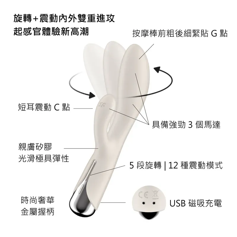 Satisfyer Spinning Rabbit 1兔耳旋轉G點按摩棒-SING DR