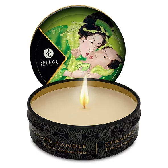 Shunga 迷你按摩香薰蠟燭 綠茶味 30ml