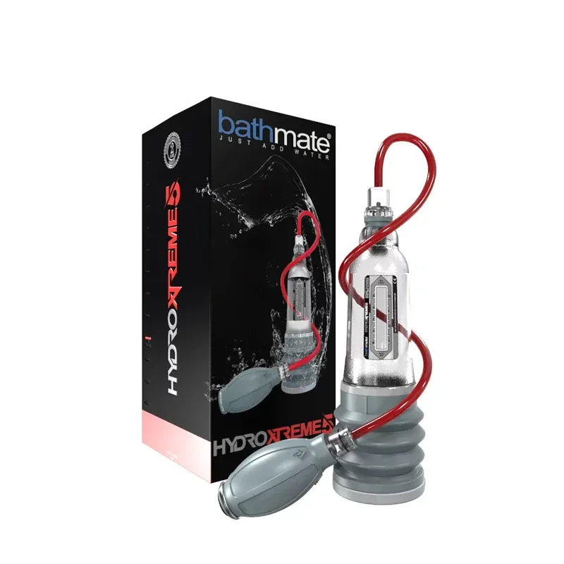 Bathmate Hydroxtreme 5 透明肉棒增大泵，專為 12.5cm 以下陰莖設計，搭載手動壓力球，提供強大增長效果。