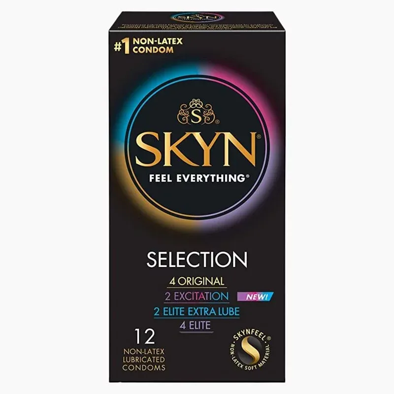 SKYN Selection Excitation 雜錦PI安全套，四種不同質感，SKYNFEEL®材質，提升快感與舒適感。