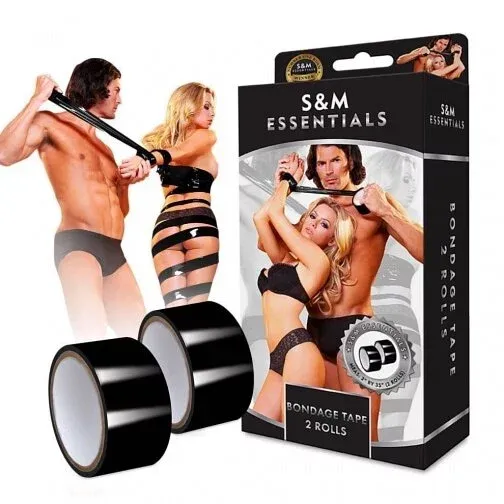 S&M Essentials 束縛膠帶(2 卷) 黑色 / 粉紅色-SING DR