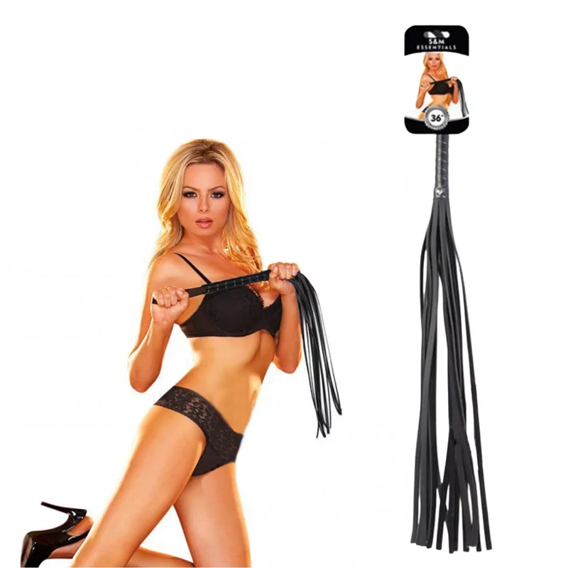 S&M Essentials 36吋仿皮皮鞭，適合新手及資深BDSM玩家，強烈刺激感與震撼聲音。