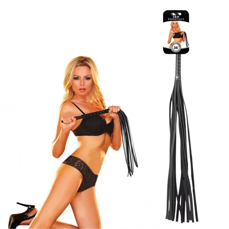 S&M Essentials 36吋仿皮皮鞭，適合新手及資深BDSM玩家，強烈刺激感與震撼聲音。