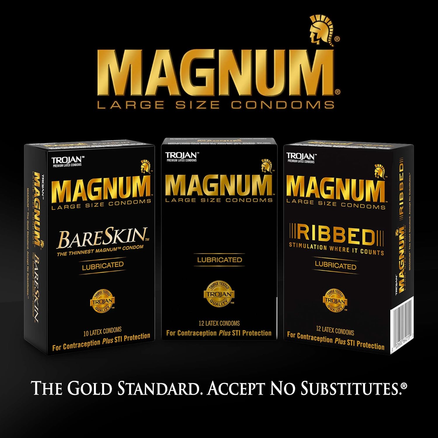 TROJAN 戰神 Magnum 羅紋安全套，專為大尺寸需求者設計，增強刺激體驗。