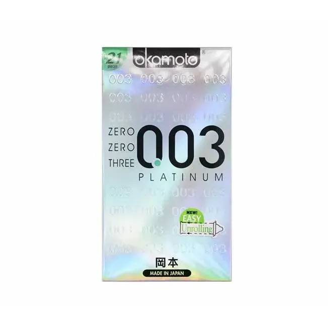 Okamoto 岡本 0.03 白金超薄安全套，10/15/21片裝，SHEERLON材質，0.03mm厚度，安全舒適。