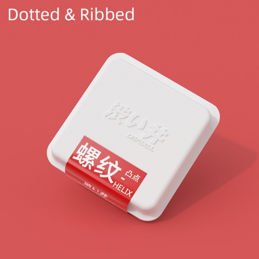 Drywell 點點&橫紋乳膠安全套，雙重質感設計，增強女性高潮體驗，6片裝。