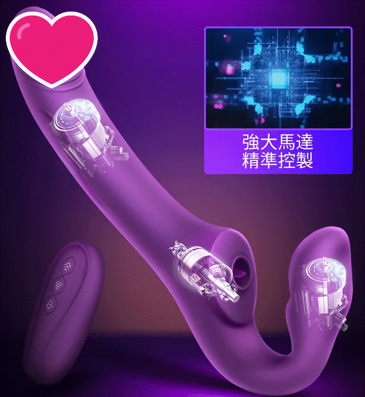 Erocome Cancri 巨蟹座 無線遙控吸啜雙頭震動棒 紫色