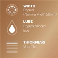 Durex 杜蕾斯 Invisible Regular Fit 超薄乳膠安全套 20 片裝，極致貼合，Easy-On™ 設計，無色無味。