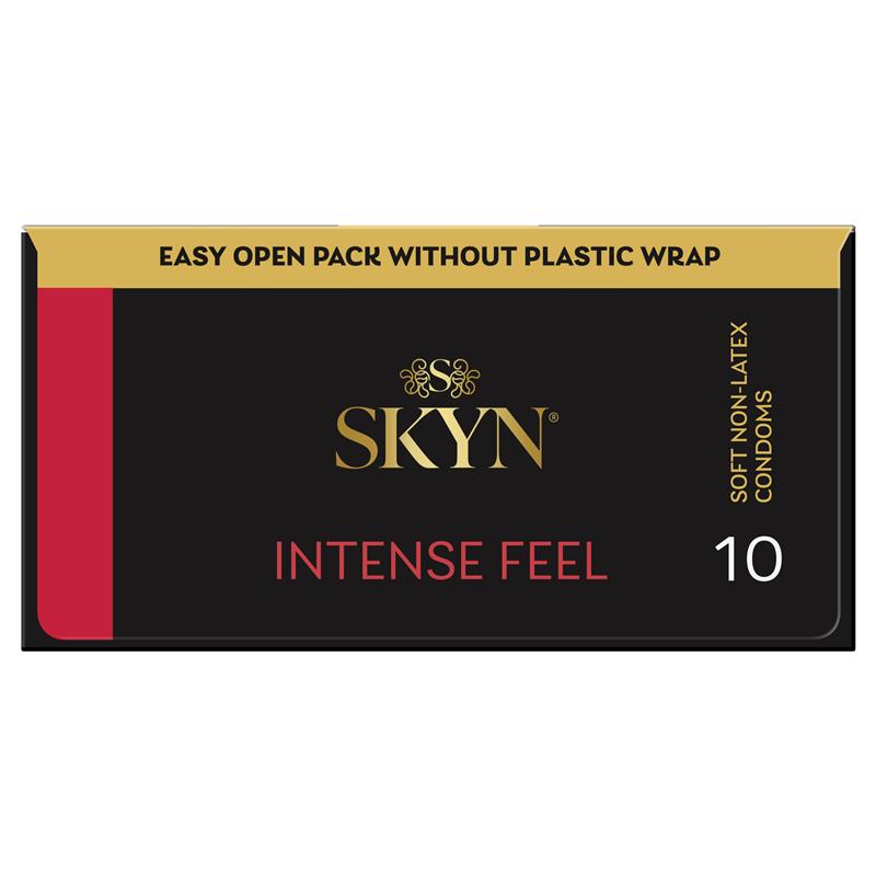 SKYN Intense Feel 凸點 PI 安全套 10 片裝，聚異戊二烯材質，無乳膠，立體凸點設計，增強快感體驗。