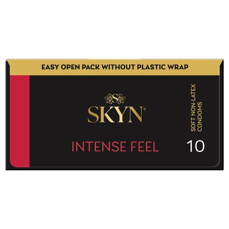 SKYN Intense Feel 凸點 PI 安全套 10 片裝，聚異戊二烯材質，無乳膠，立體凸點設計，增強快感體驗。