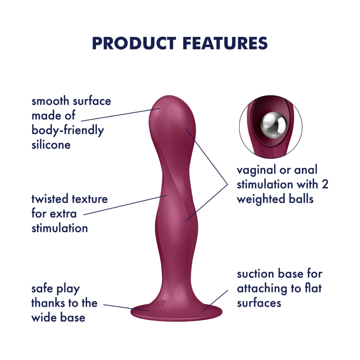 Satisfyer Double Ball-R 雙球扭轉吸盤後庭塞-SING DR