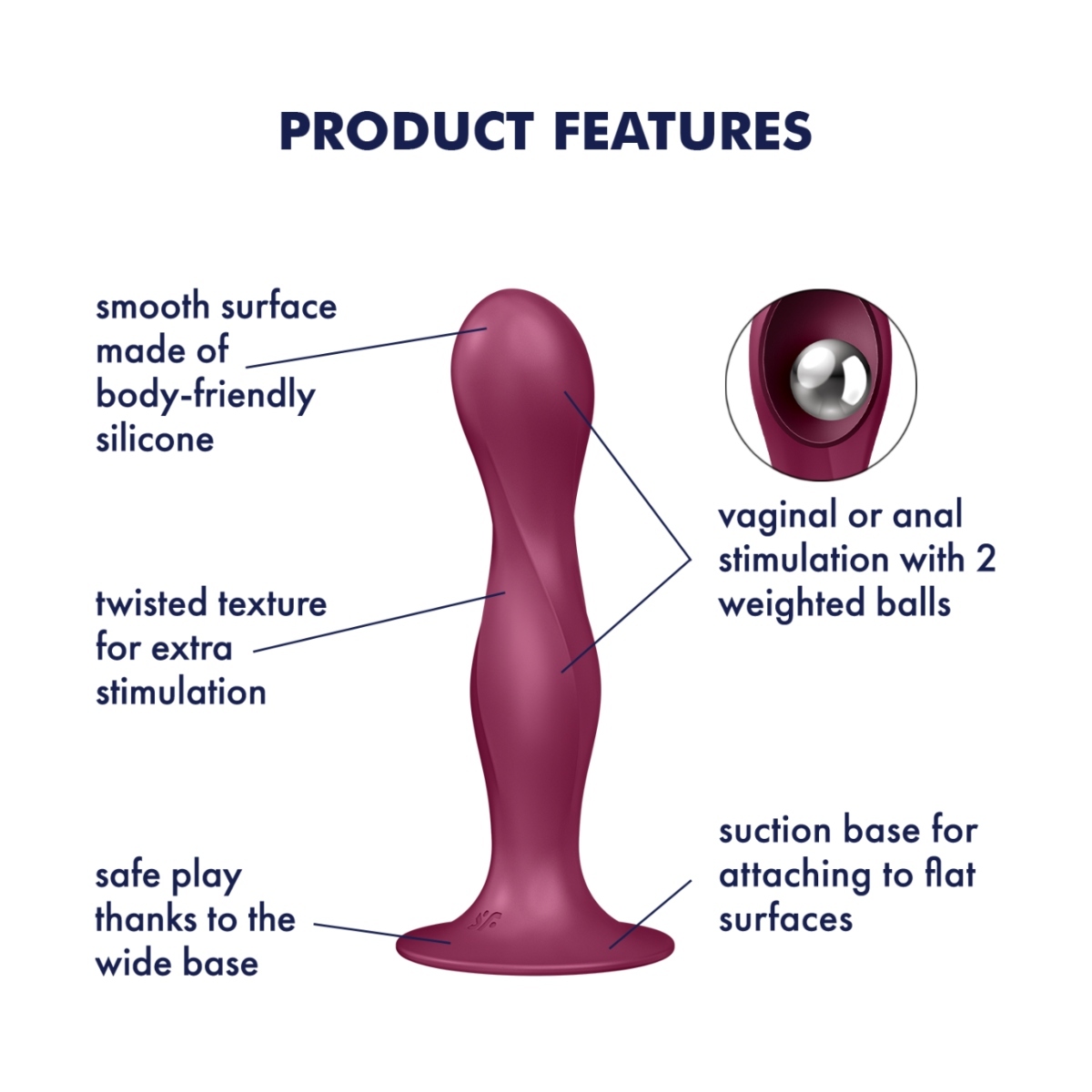 Satisfyer Double Ball-R 雙球扭轉吸盤後庭塞-SING DR