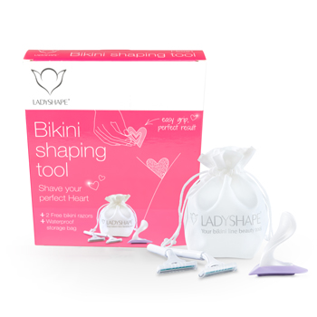 LADYSHAPE 比基尼剃毛工具，輕鬆塑造心形造型，橡膠防滑設計，附專用剃刀與防水收納袋。