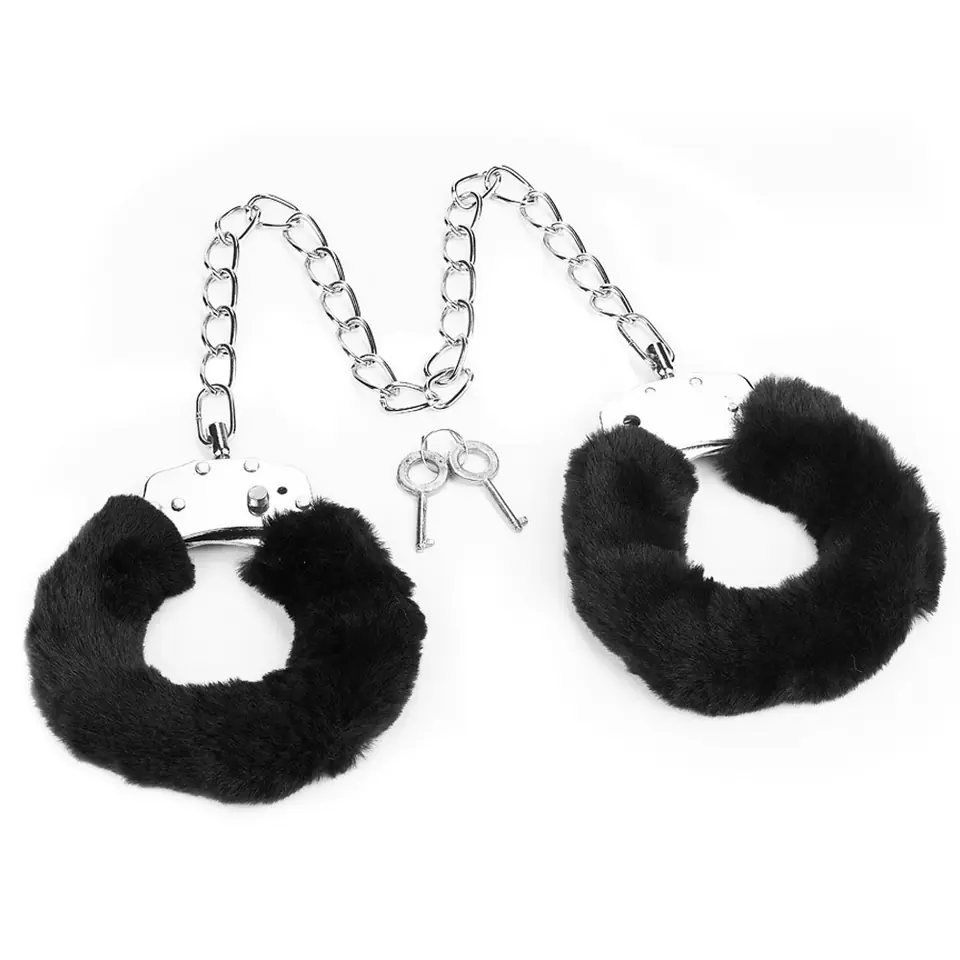 Lovetoy Fetish Pleasure Fluffy Leg Cuffs，耐用金屬結構，毛絨內襯增添舒適，附快速釋放槓桿。