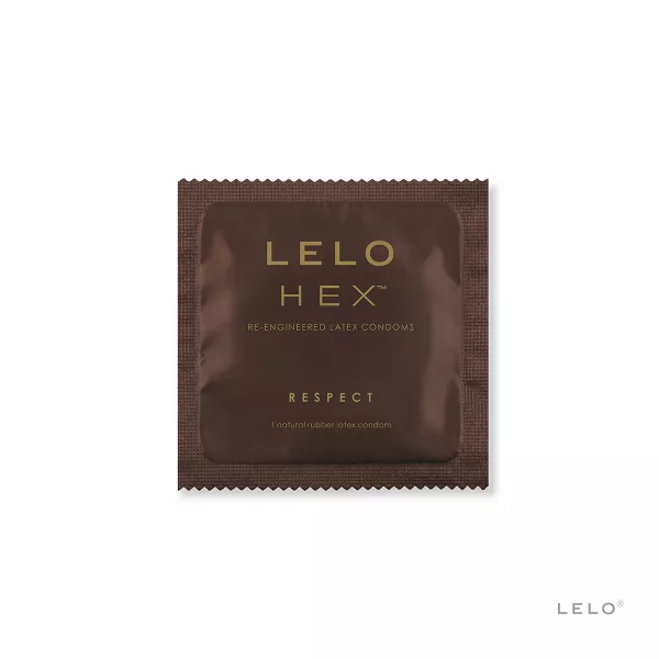 LELO HEX Respect XL加大碼乳膠安全套，適合較大尺寸，六邊形結構提供增強的感官體驗，3片裝。