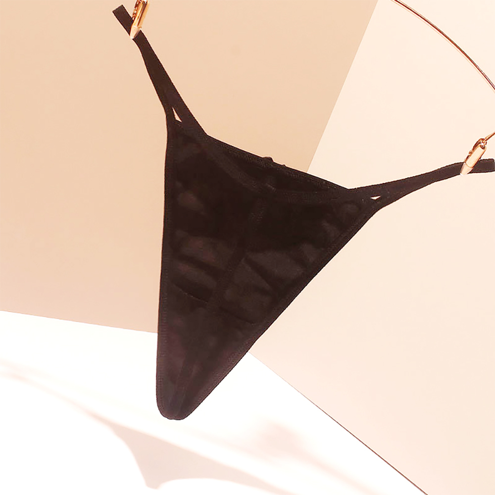 Garden Costume GB-794 迷你珍珠裝飾黑色情趣內褲 情趣內衣 背面細帶