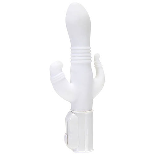 NPG 三叉式震動棒 - 白色，22cm高彈性エラストマー材質，無段階震動與旋轉調節，帶來極致親密快感。