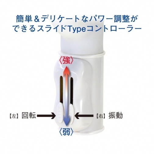 NPG 三叉式震動棒 - 白色，22cm高彈性エラストマー材質，無段階震動與旋轉調節，帶來極致親密快感。