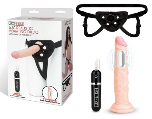 Lux Fetish 6.5" 穿戴式震動仿真陽具-SING DR