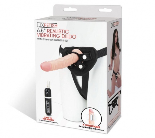 Lux Fetish 6.5" 穿戴式震動仿真陽具-SING DR