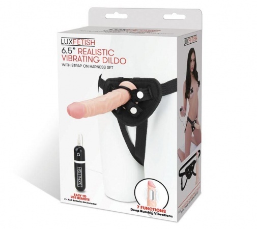 Lux Fetish 6.5" 穿戴式震動仿真陽具-SING DR