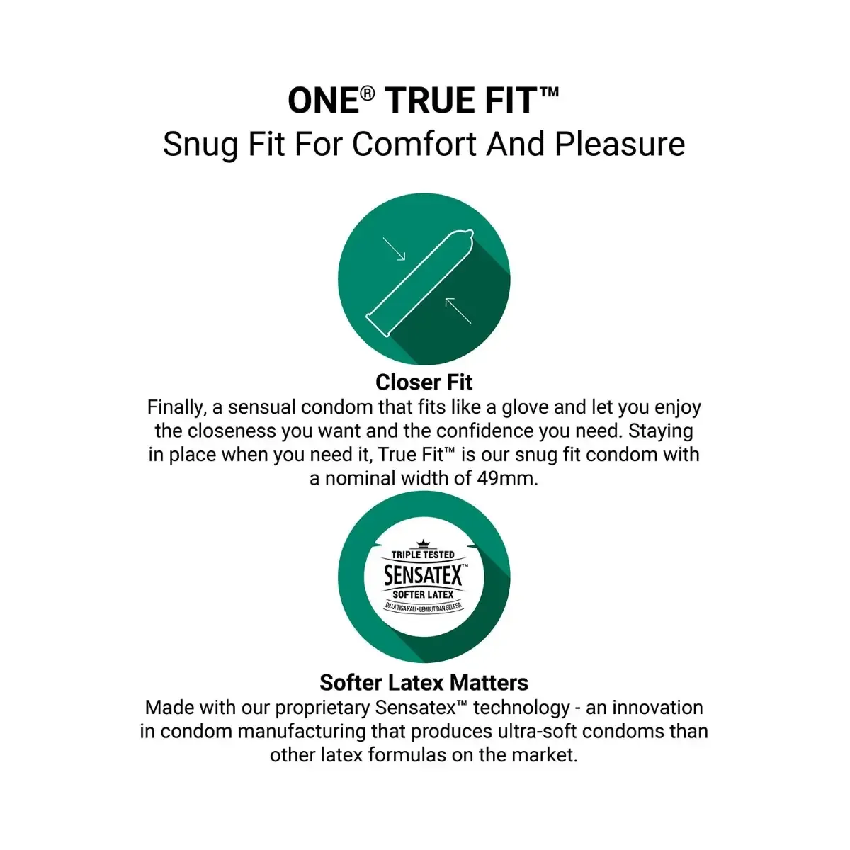 One True Fit 49 mm 絲滑安全套 12 片-SING DR