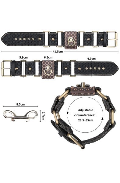 Lovetoy Rebellion Reign 腳扣，29至35厘米可調節，黑色PU皮革與金屬材質，舒適且耐用。