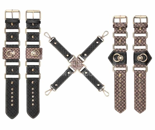 Lovetoy Rebellion Reign 十字枷套裝，古銅色尖刺設計，適合所有經驗層次的BDSM玩家，柔軟PU皮革與金屬結構。