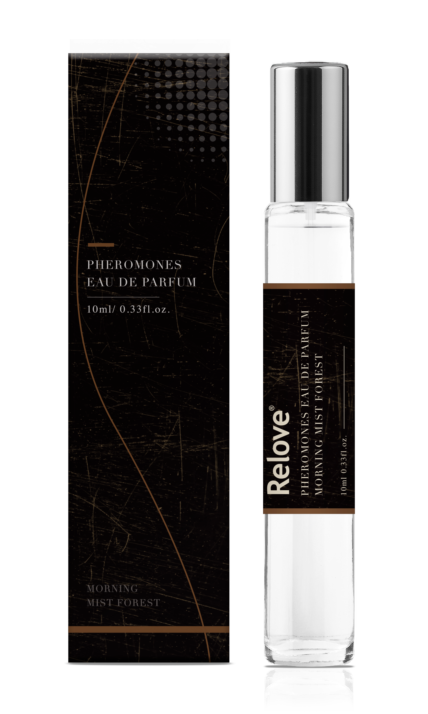 Relove 費洛蒙香水-06 晨霧之森，佛手柑、柑橘前調與琥珀後調，營造溫暖療癒的木質香氛。