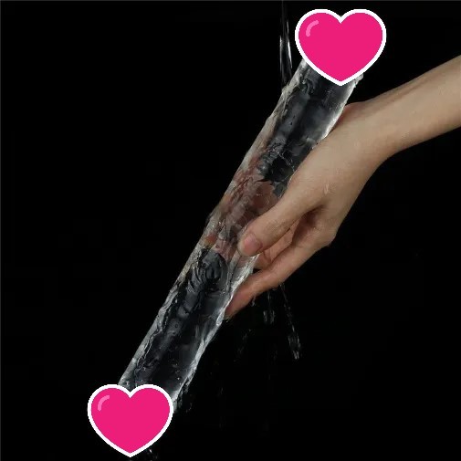 Lovetoy Flawless 雙頭假陽具 12" - 透明